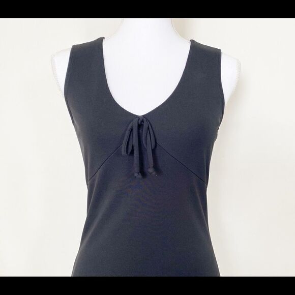 Gap Black Tie Front Tank Dress Size Small - Picture 2 of 8